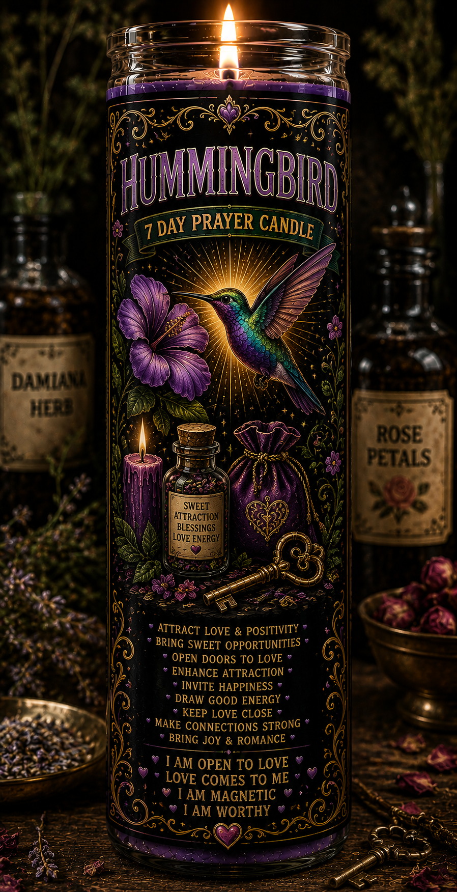 Hummingbird Prayer Candle