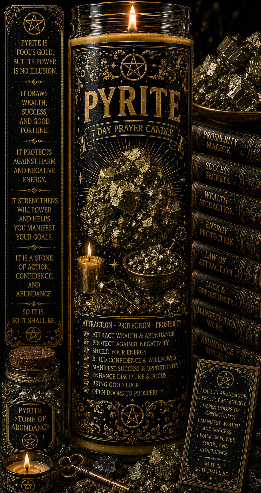 Pyrite Prayer Candle