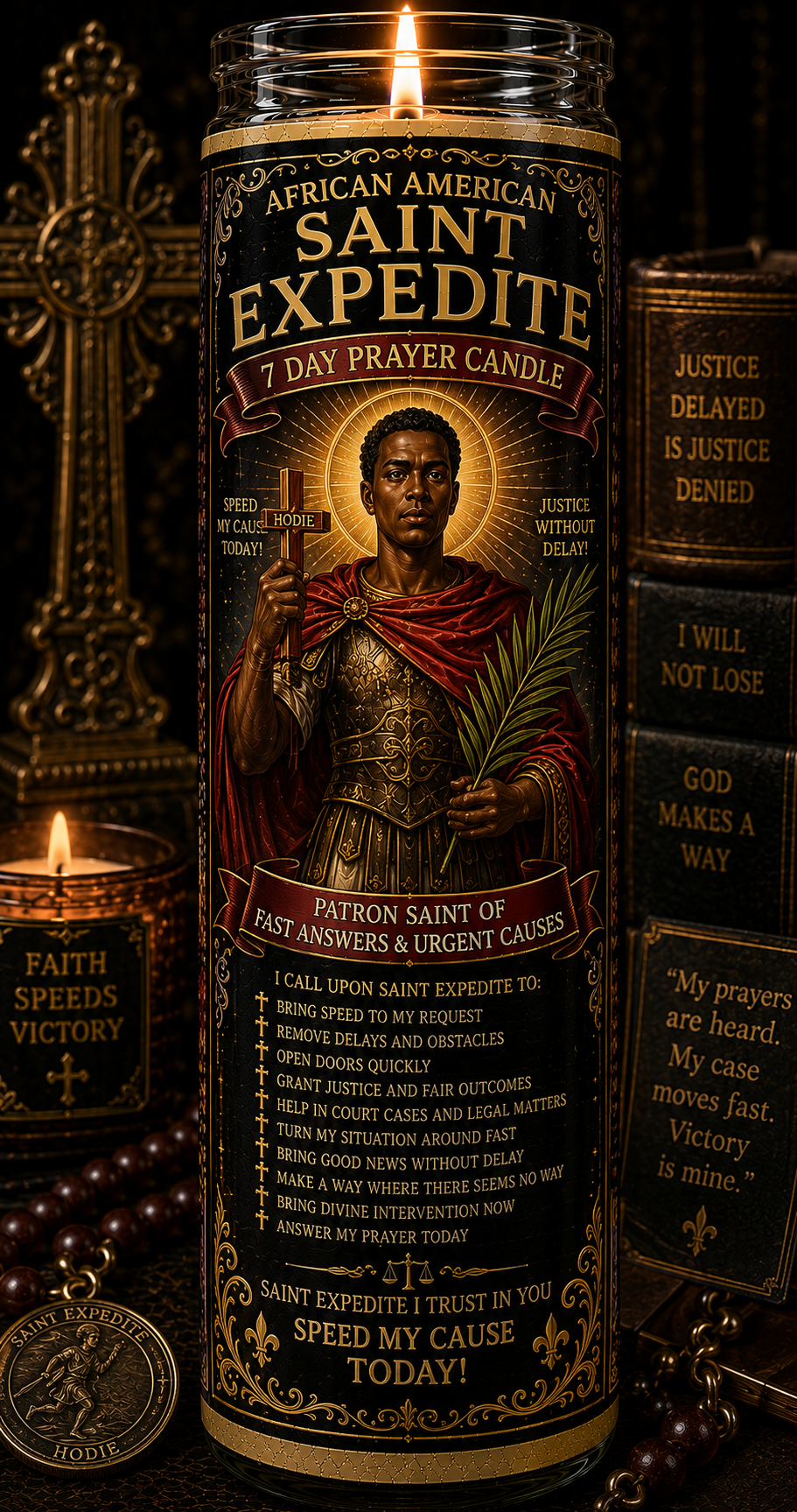 Saint Expedite Prayer Candle
